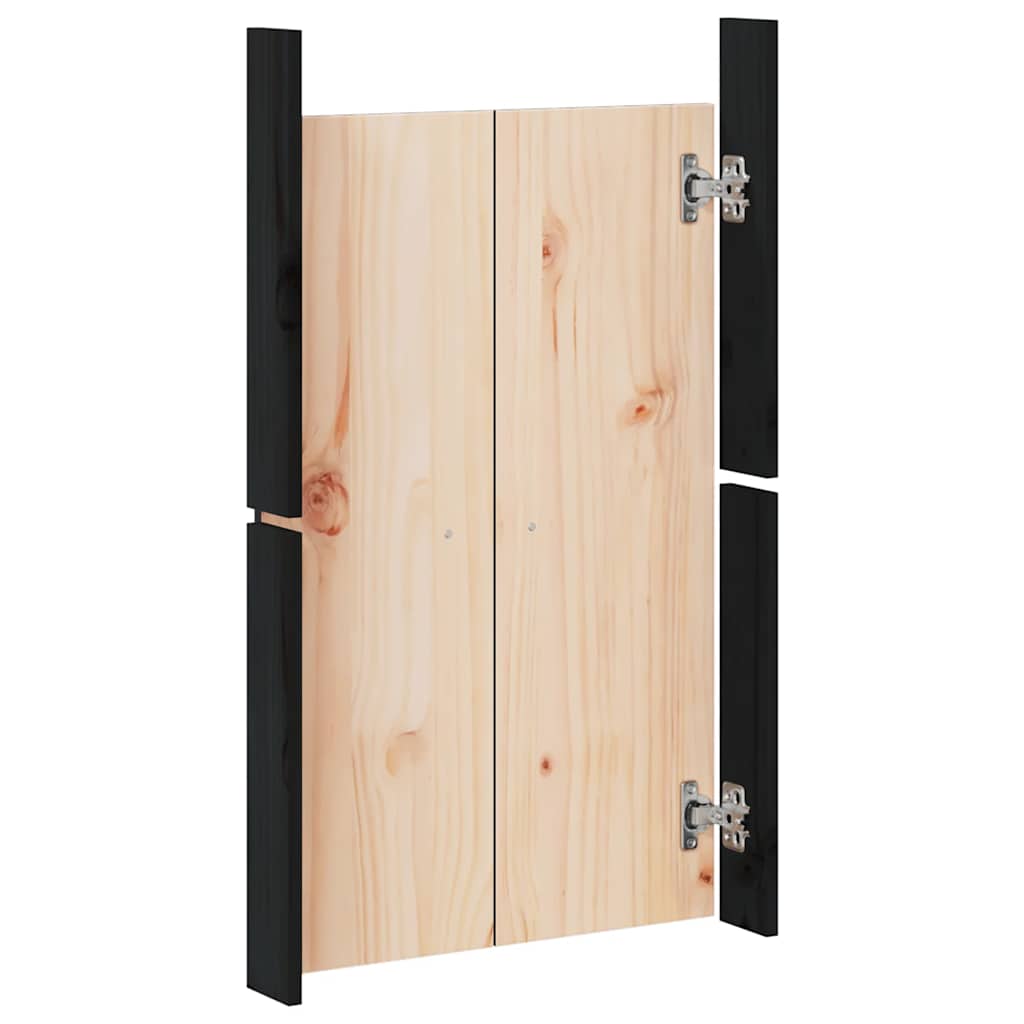 låge til udendørs køkkenskab MEPPEL 2 stk. 50x9x82 cm fyrretræ sort