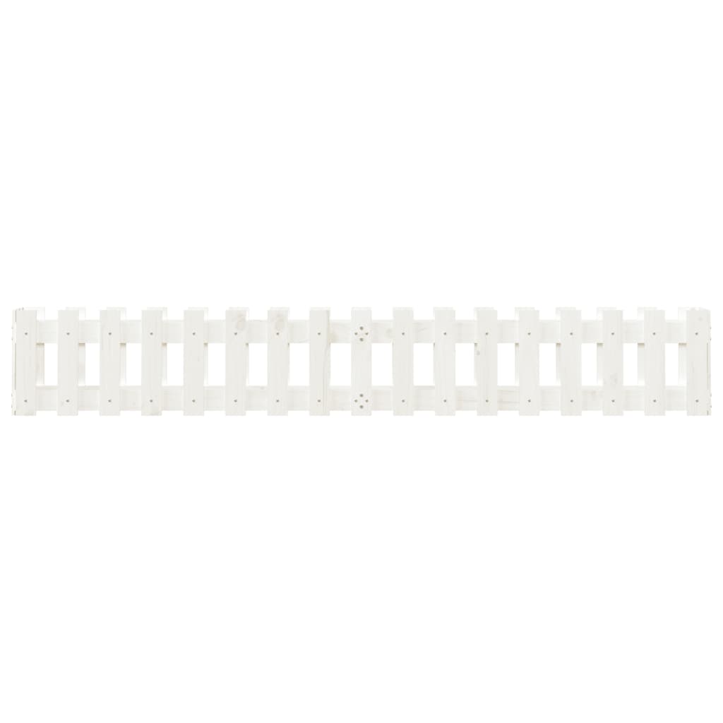 højbed med stakitdesign 200x30x30 cm massivt fyrretræ hvid