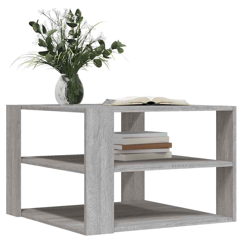 sofabord 58x58x40 cm konstrueret træ grå sonoma-eg