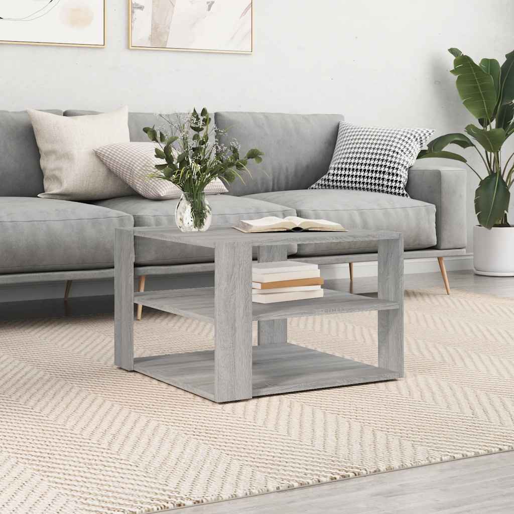 sofabord 58x58x40 cm konstrueret træ grå sonoma-eg