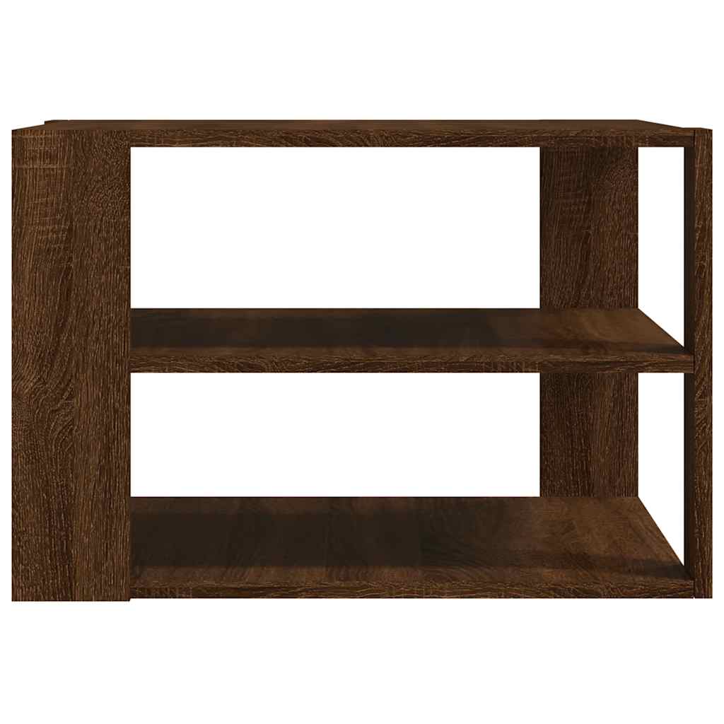sofabord 58x58x40 cm konstrueret træ brun egetræsfarve