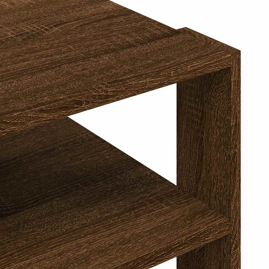sofabord 58x58x40 cm konstrueret træ brun egetræsfarve