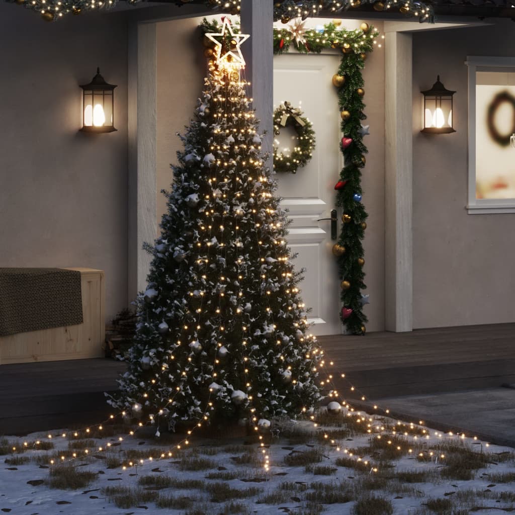 juletræslys 320 LED'er 375 cm varmt hvidt lys