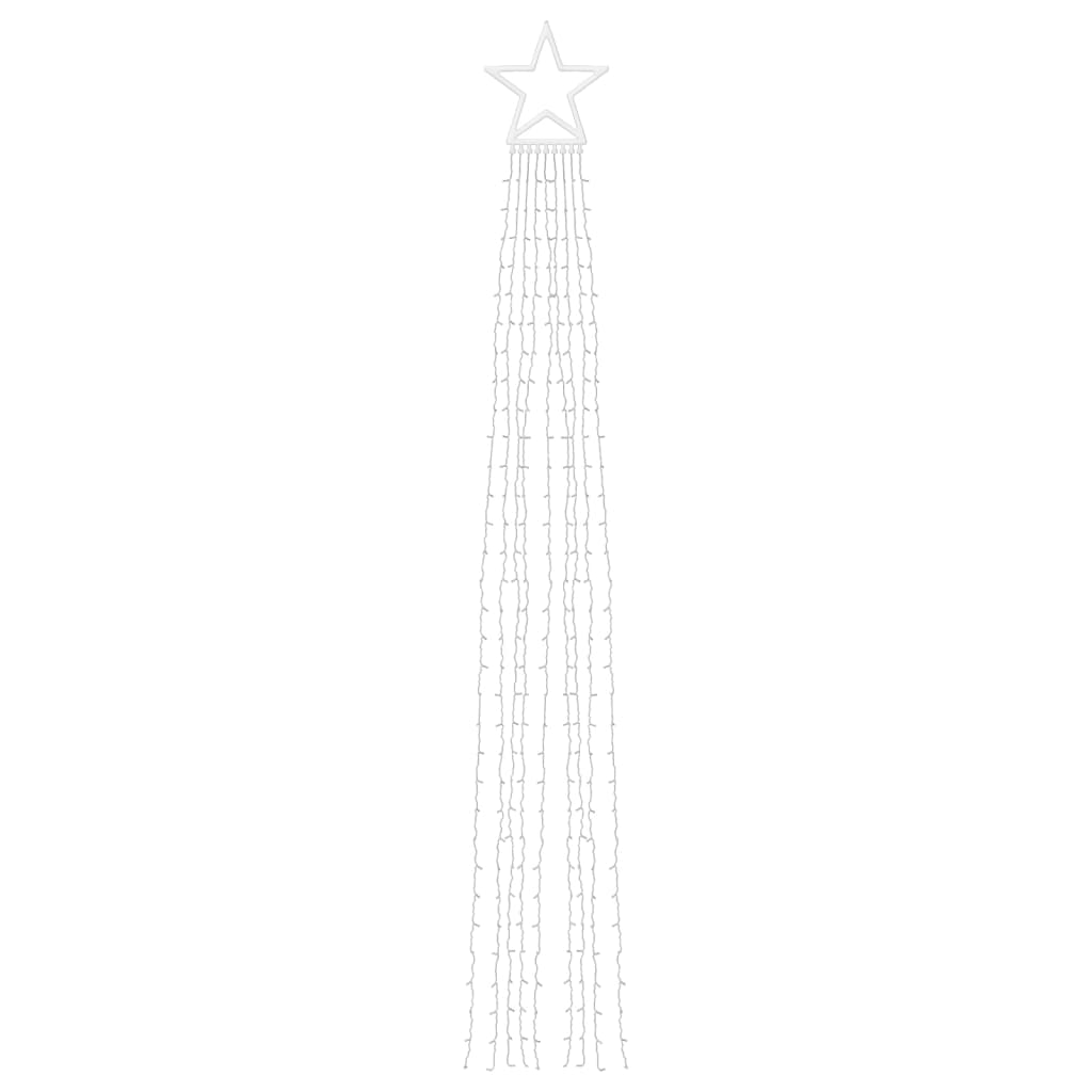 juletræslys 320 LED'er 375 cm koldt hvidt lys