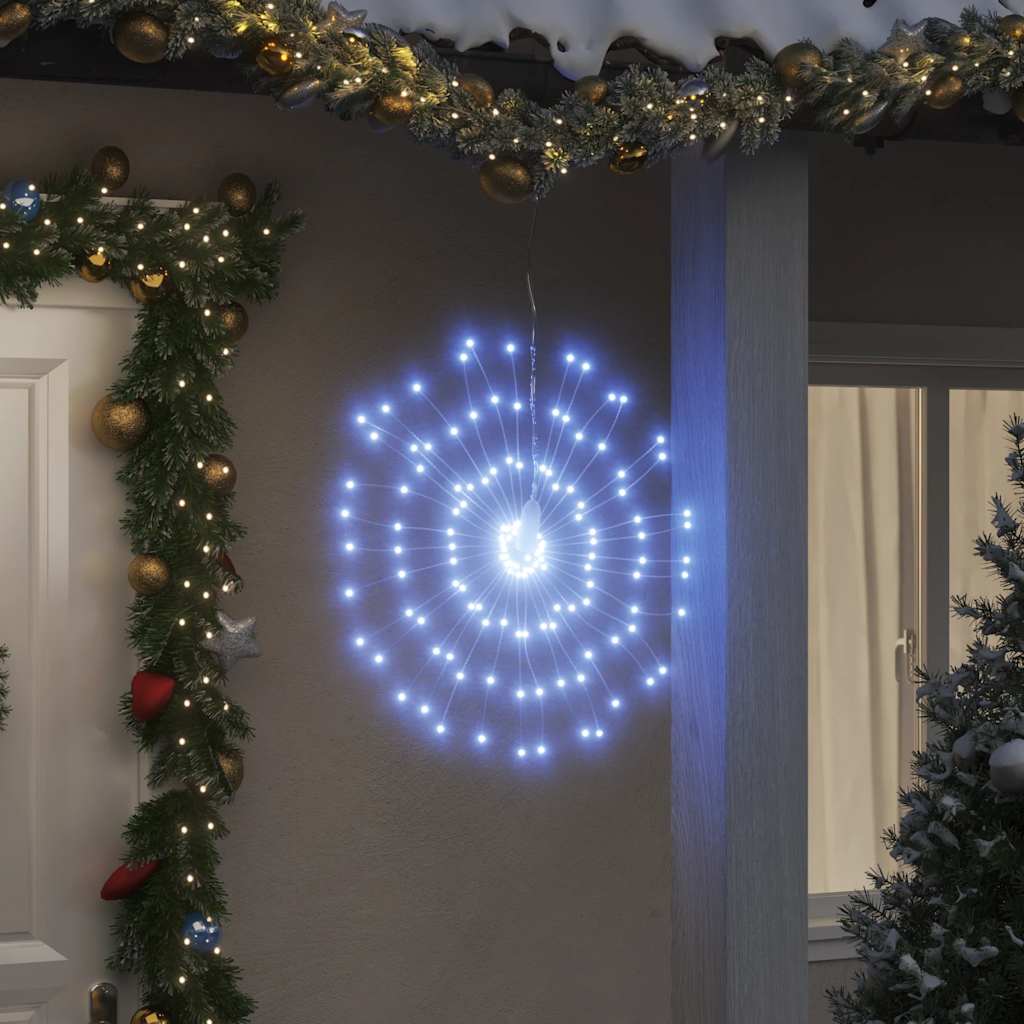 lysende starburst-dekoration 140 LED'er 17 cm koldt hvidt lys