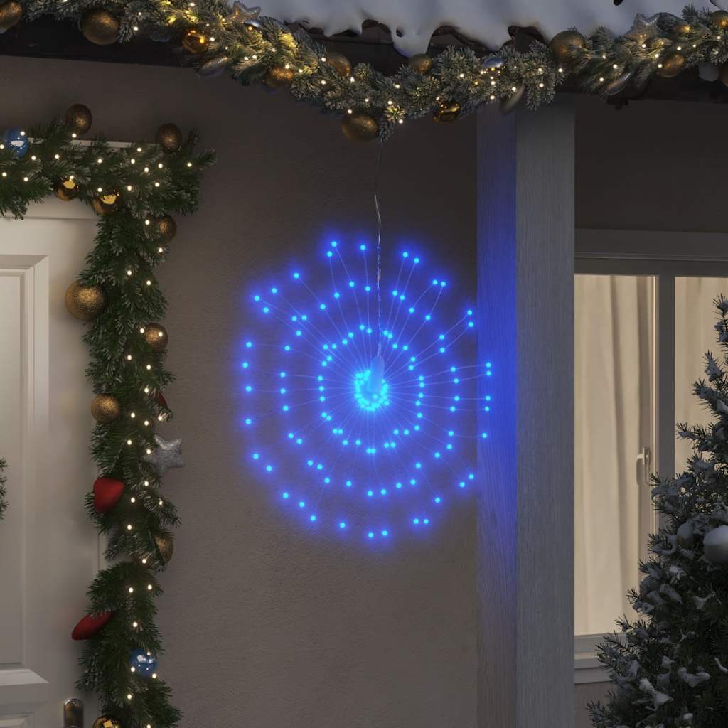 lysende starburst-dekoration 4 stk. 140 LED'er 17 cm blåt lys