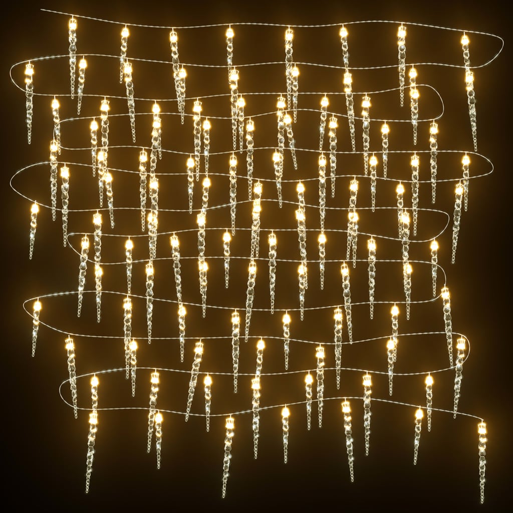 jule-istaplys 100 LED'er varm hvid 10 m akryl PVC
