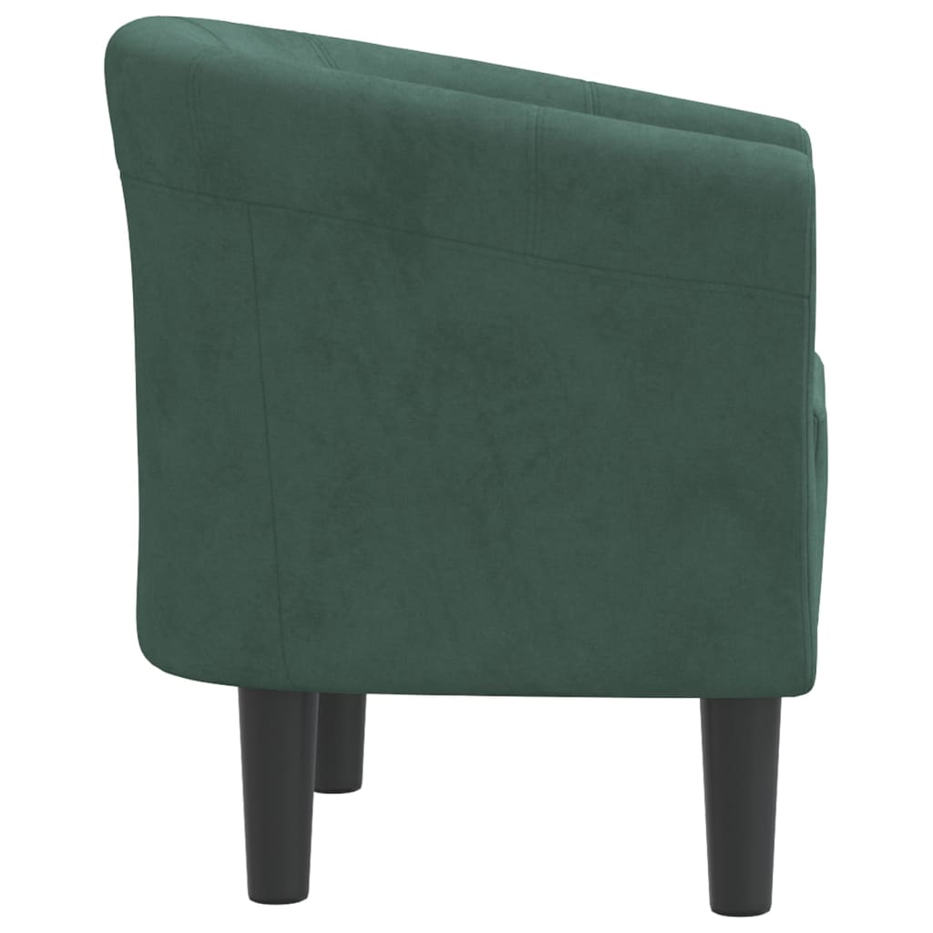 lænestol velour mørkegrøn