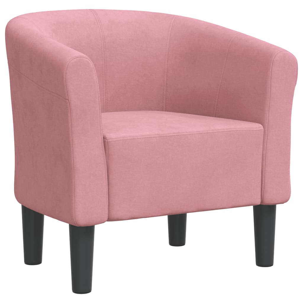 lænestol velour lyserød