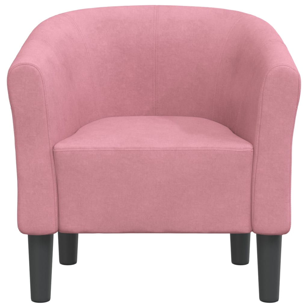 lænestol velour lyserød