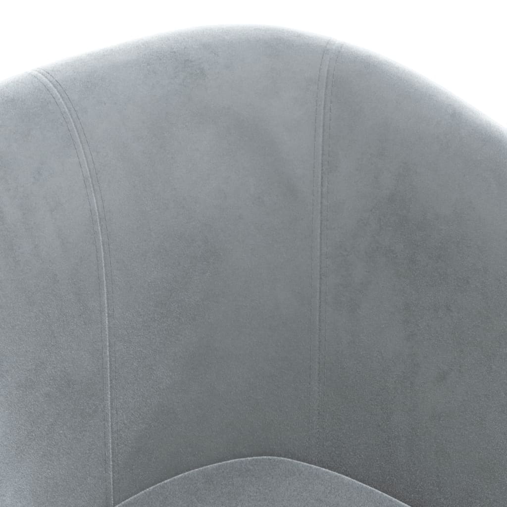 lænestol med fodskammel velour mørkegrå