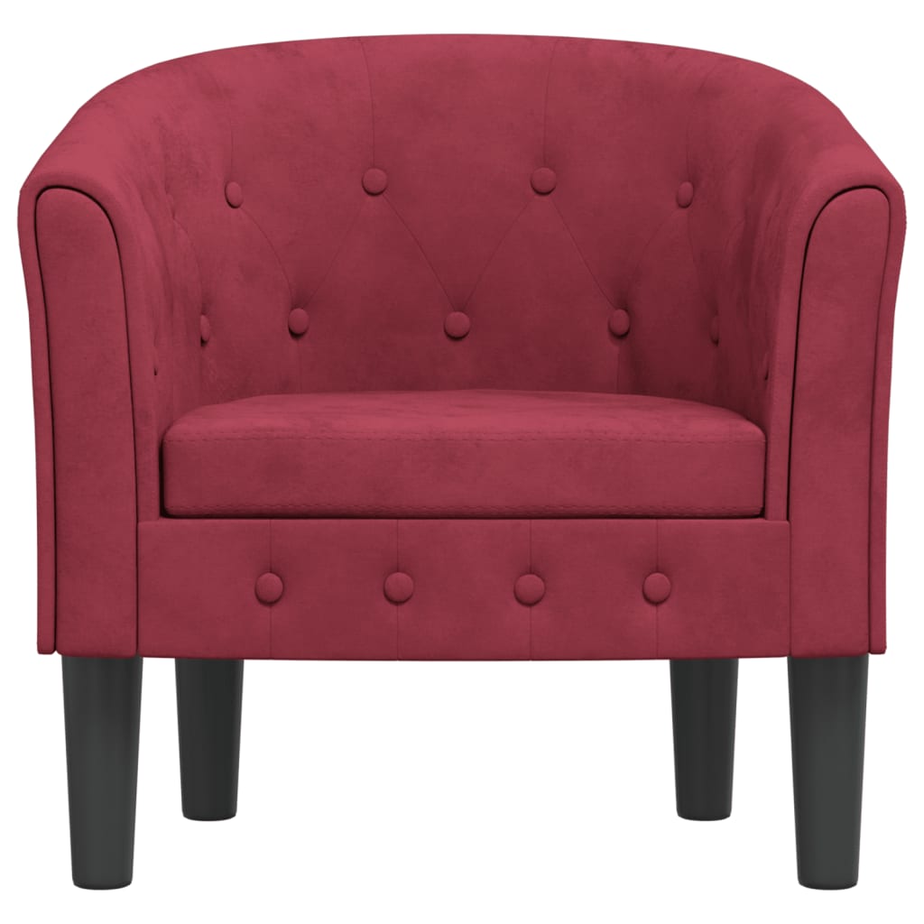 lænestol velour vinrød