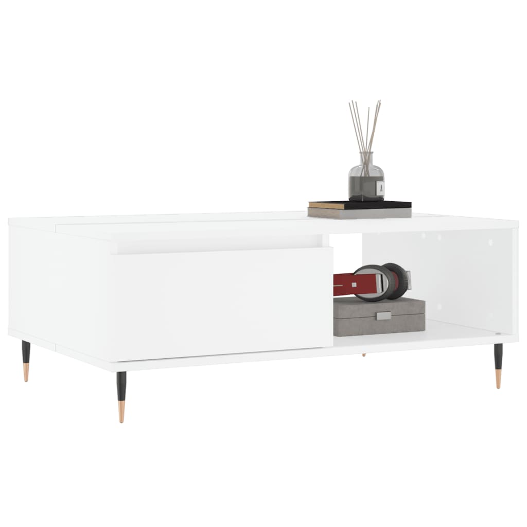 sofabord 90x60x35 cm konstrueret træ hvid