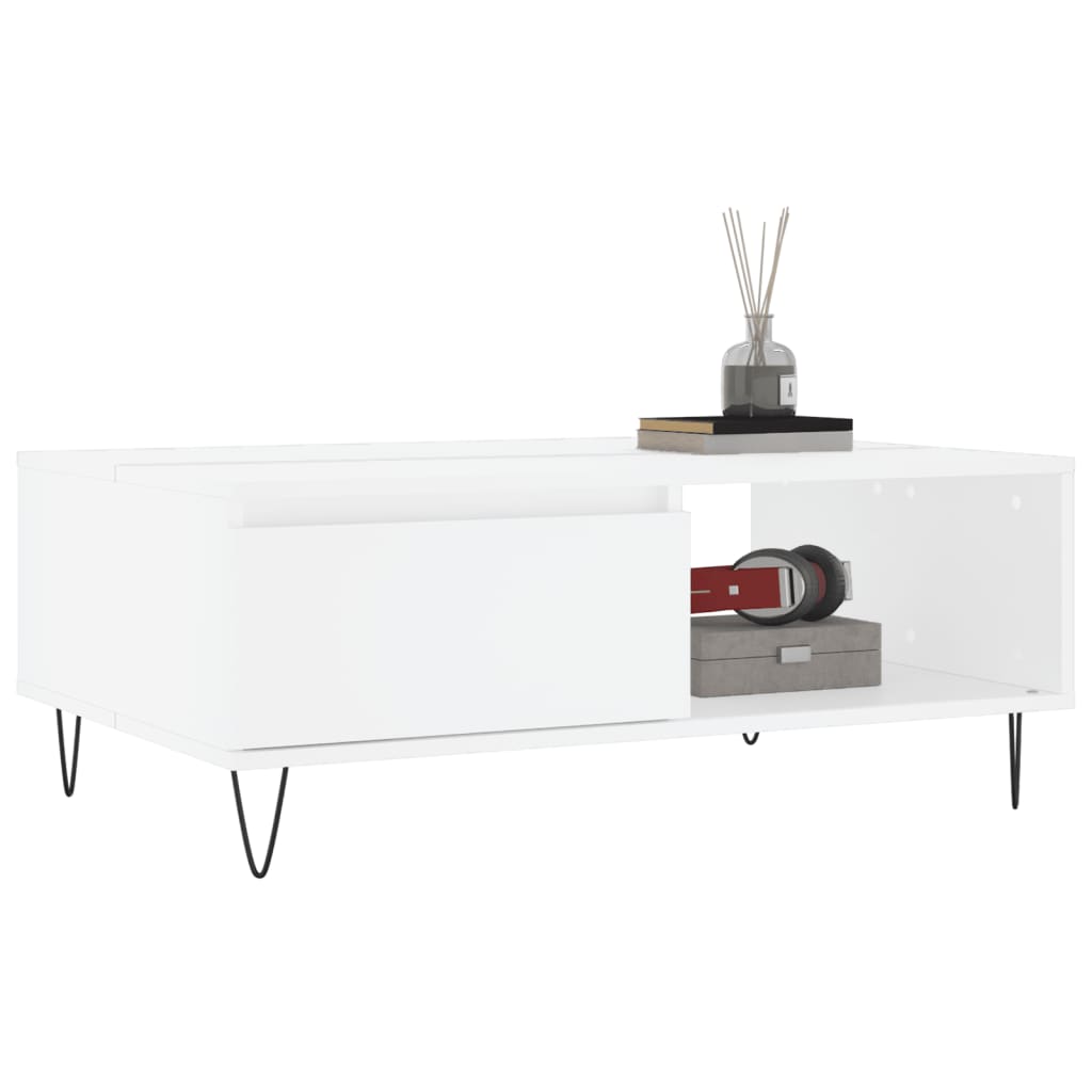 sofabord 90x60x35 cm konstrueret træ hvid