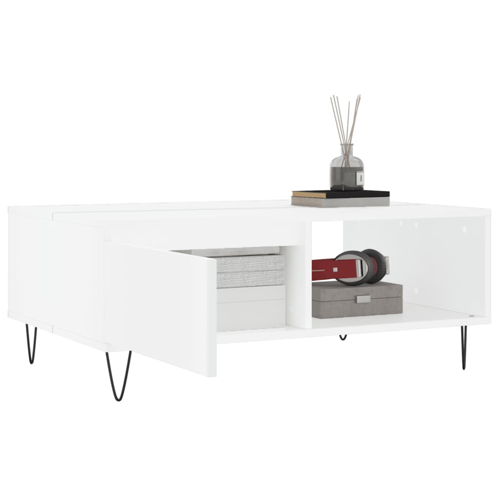 sofabord 90x60x35 cm konstrueret træ hvid