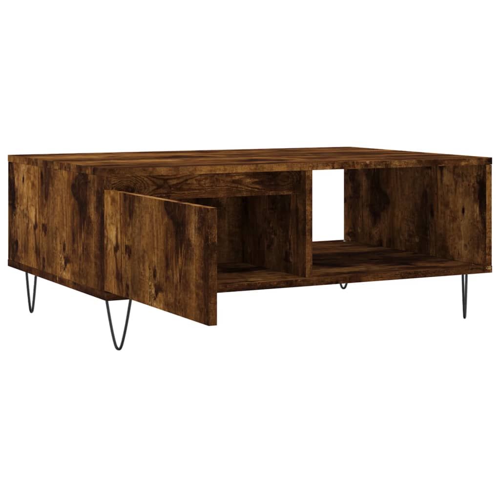 sofabord 90x60x35 cm konstrueret træ røget egetræsfarve