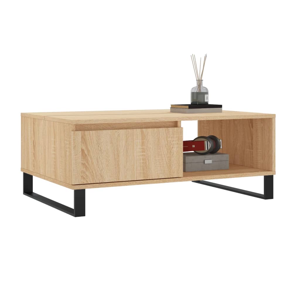 sofabord 90x60x35 cm konstrueret træ sonoma-eg