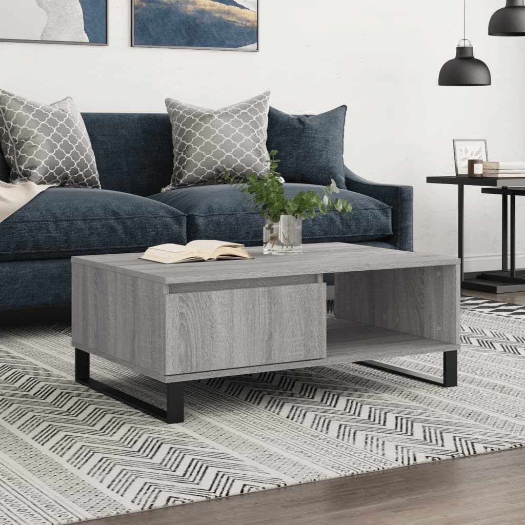 sofabord 90x60x35 cm konstrueret træ grå sonoma-eg