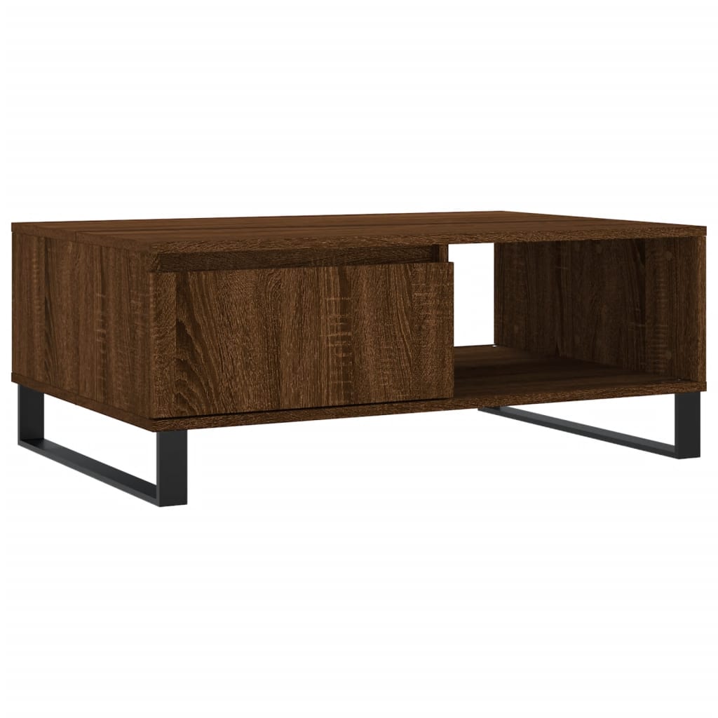 sofabord 90x60x35 cm konstrueret træ brun egetræsfarve