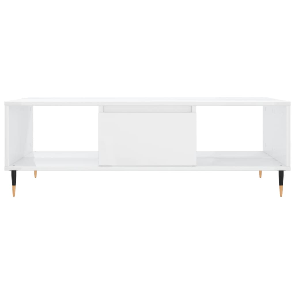sofabord 104x60x35 cm konstrueret træ hvid højglans
