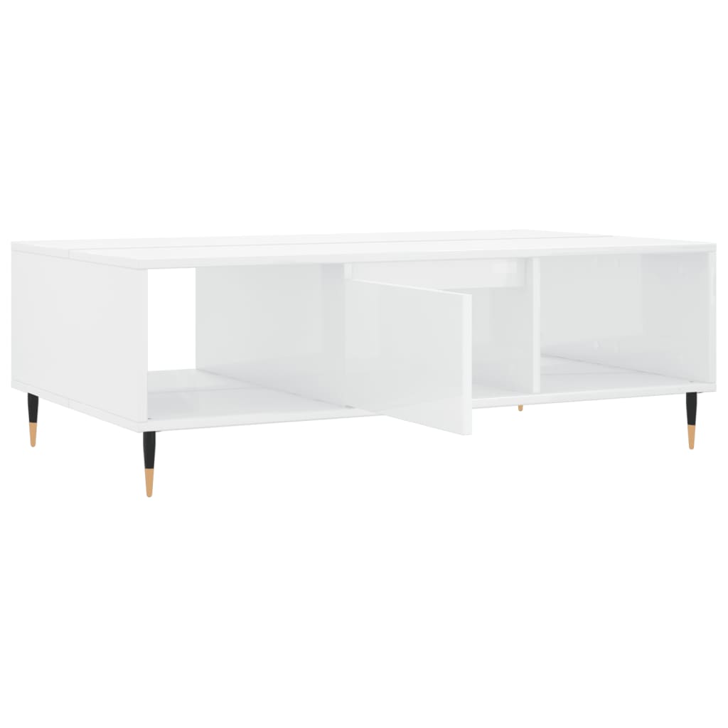 sofabord 104x60x35 cm konstrueret træ hvid højglans
