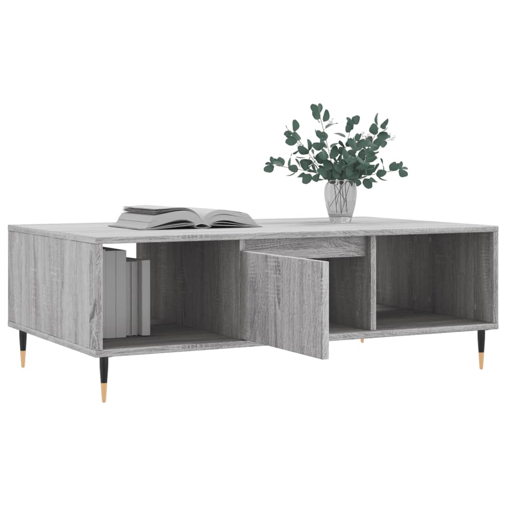 sofabord 104x60x35 cm konstrueret træ grå sonoma-eg