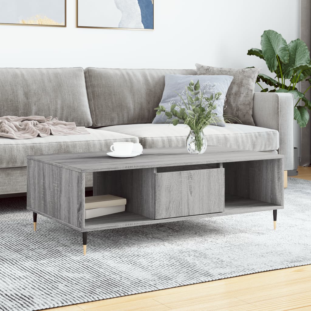 sofabord 104x60x35 cm konstrueret træ grå sonoma-eg