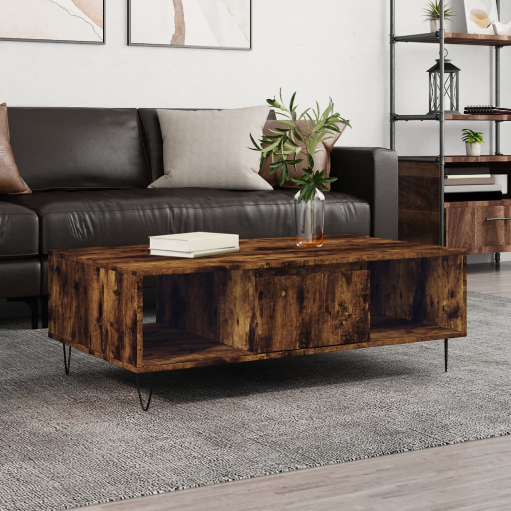 sofabord 104x60x35 cm konstrueret træ røget egetræsfarve
