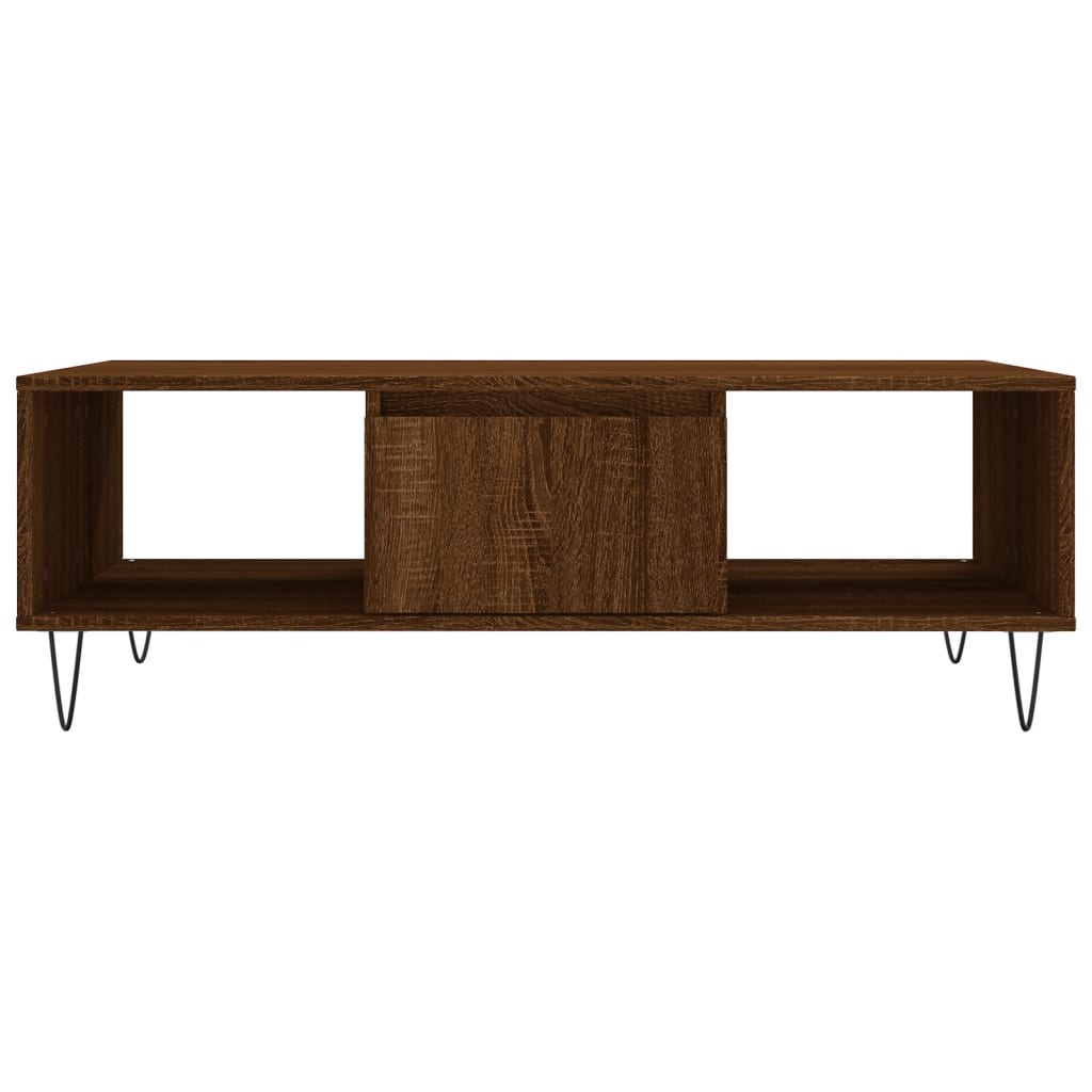 sofabord 104x60x35 cm konstrueret træ brun egetræsfarve