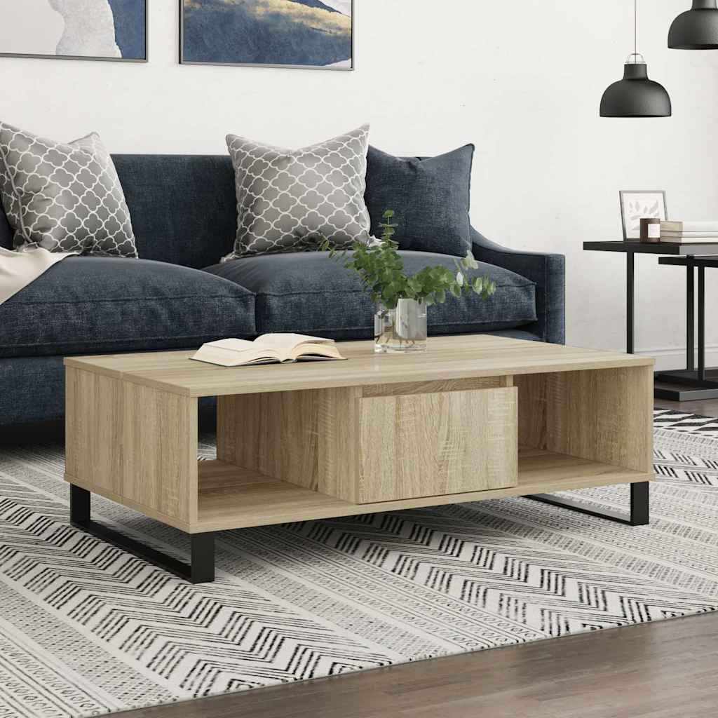 sofabord 104x60x35 cm konstrueret træ sonoma-eg