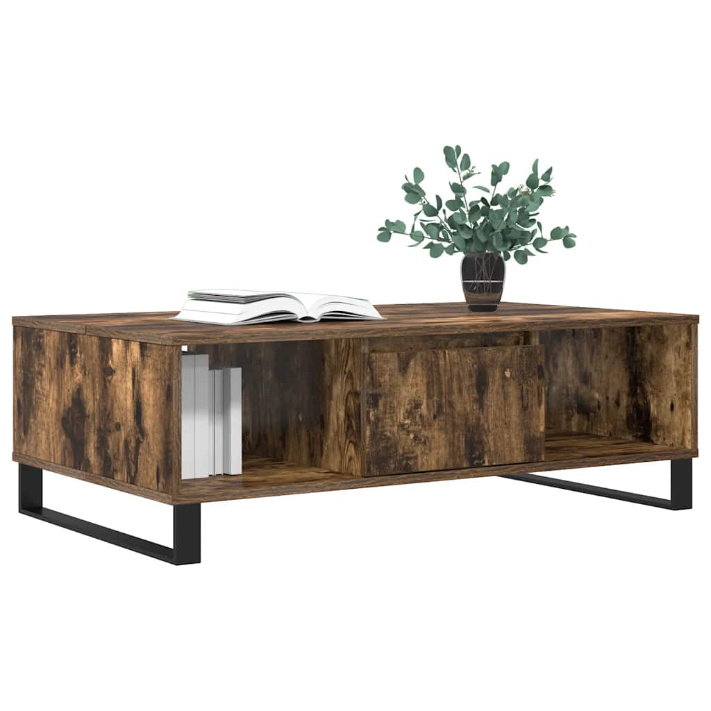 sofabord 104x60x35 cm konstrueret træ røget egetræsfarve