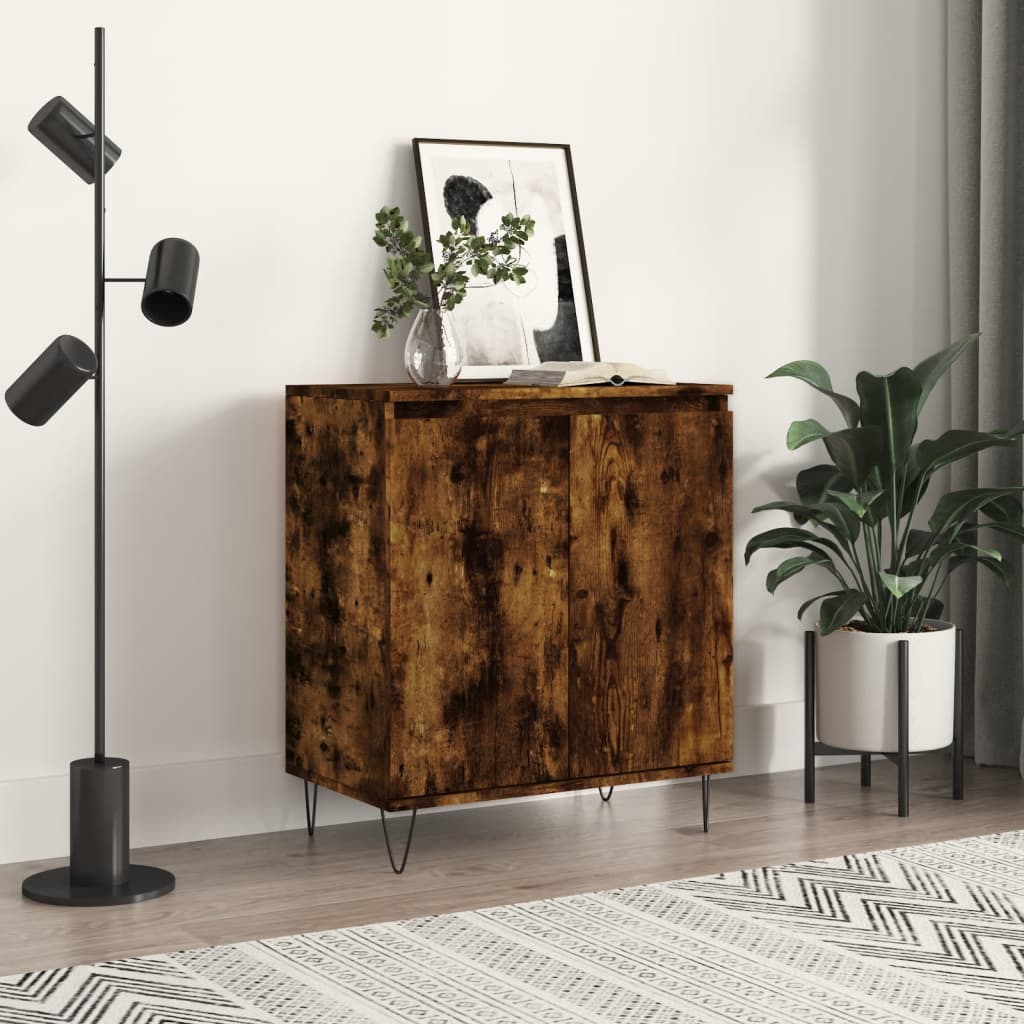 skænk 60x35x70 cm konstrueret træ røget egetræsfarve