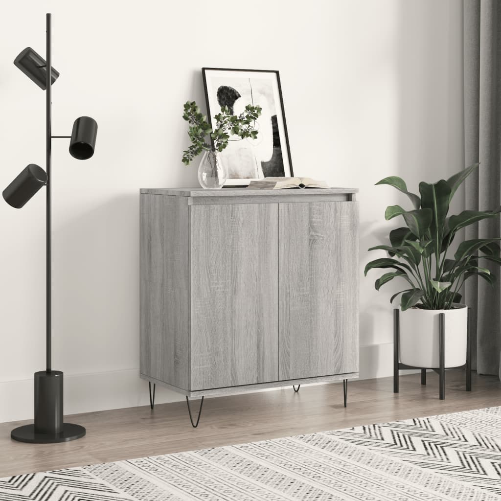 skænk 60x35x70 cm konstrueret træ grå sonoma-eg