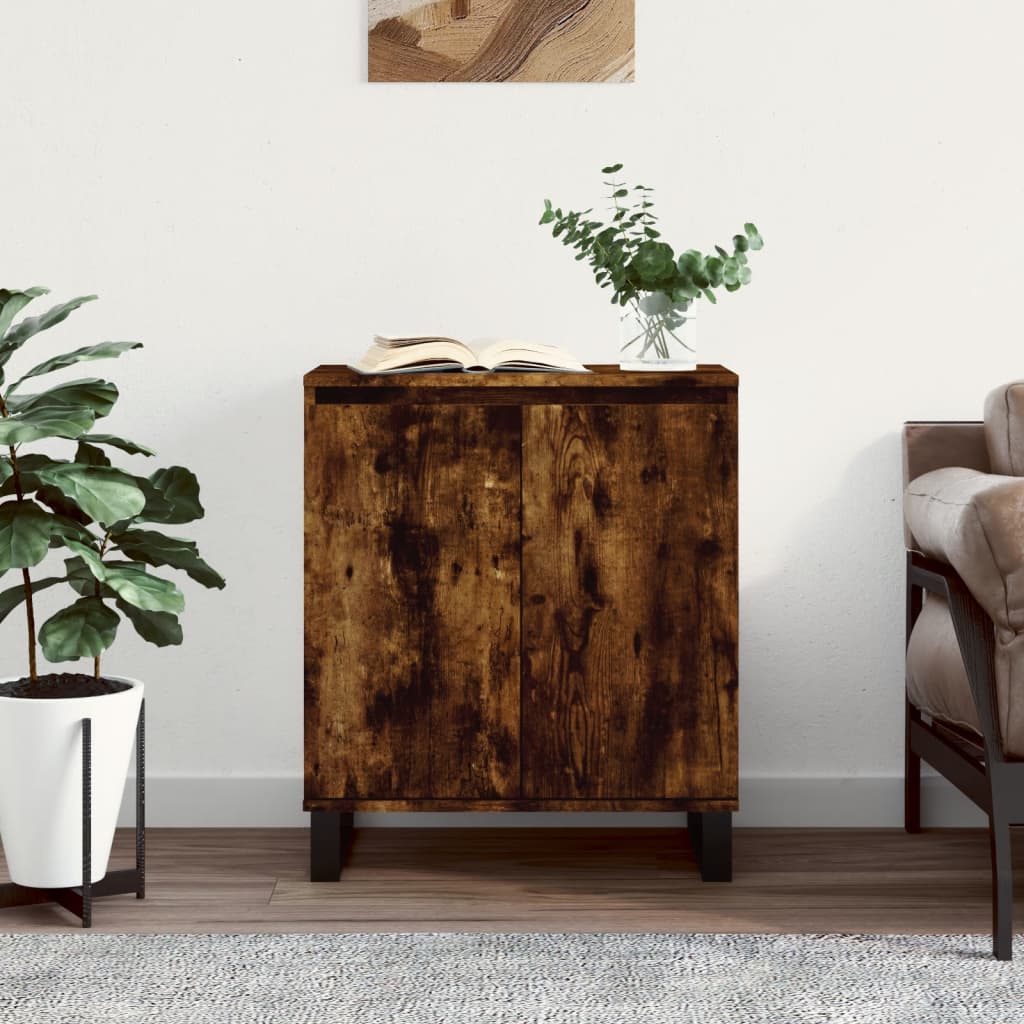skænk 60x35x70 cm konstrueret træ røget egetræsfarve