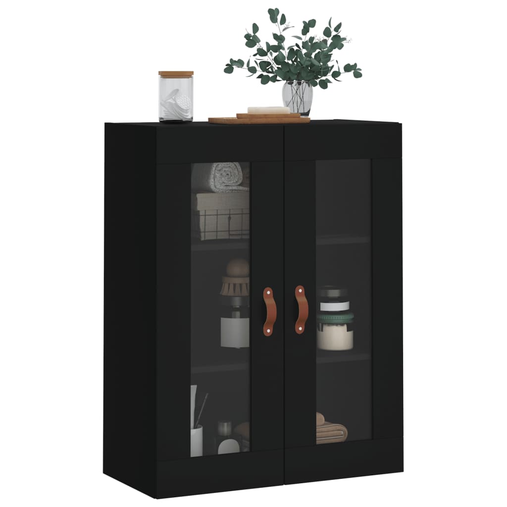 væghængt skab 69,5x34x90 cm sort