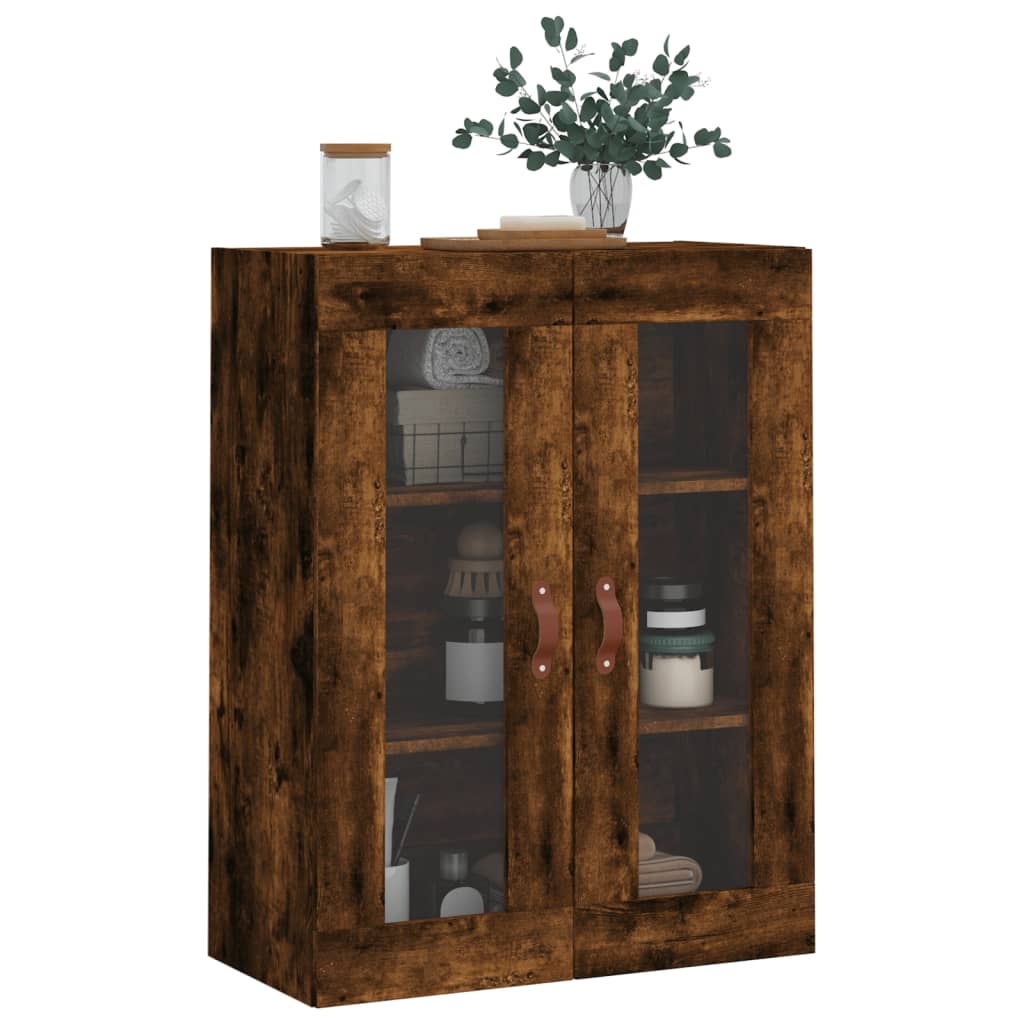 væghængt skab 69,5x34x90 cm konstrueret træ røget sonoma-eg