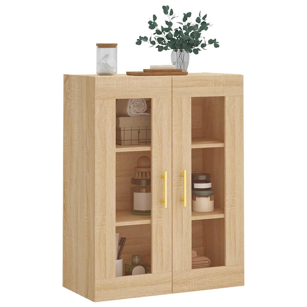 væghængt skab 69,5x34x90 cm konstrueret træ sonoma-eg