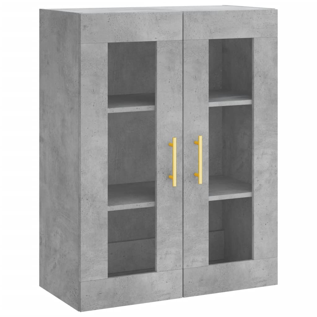 væghængt skab 69,5x34x90 cm konstrueret træ betongrå