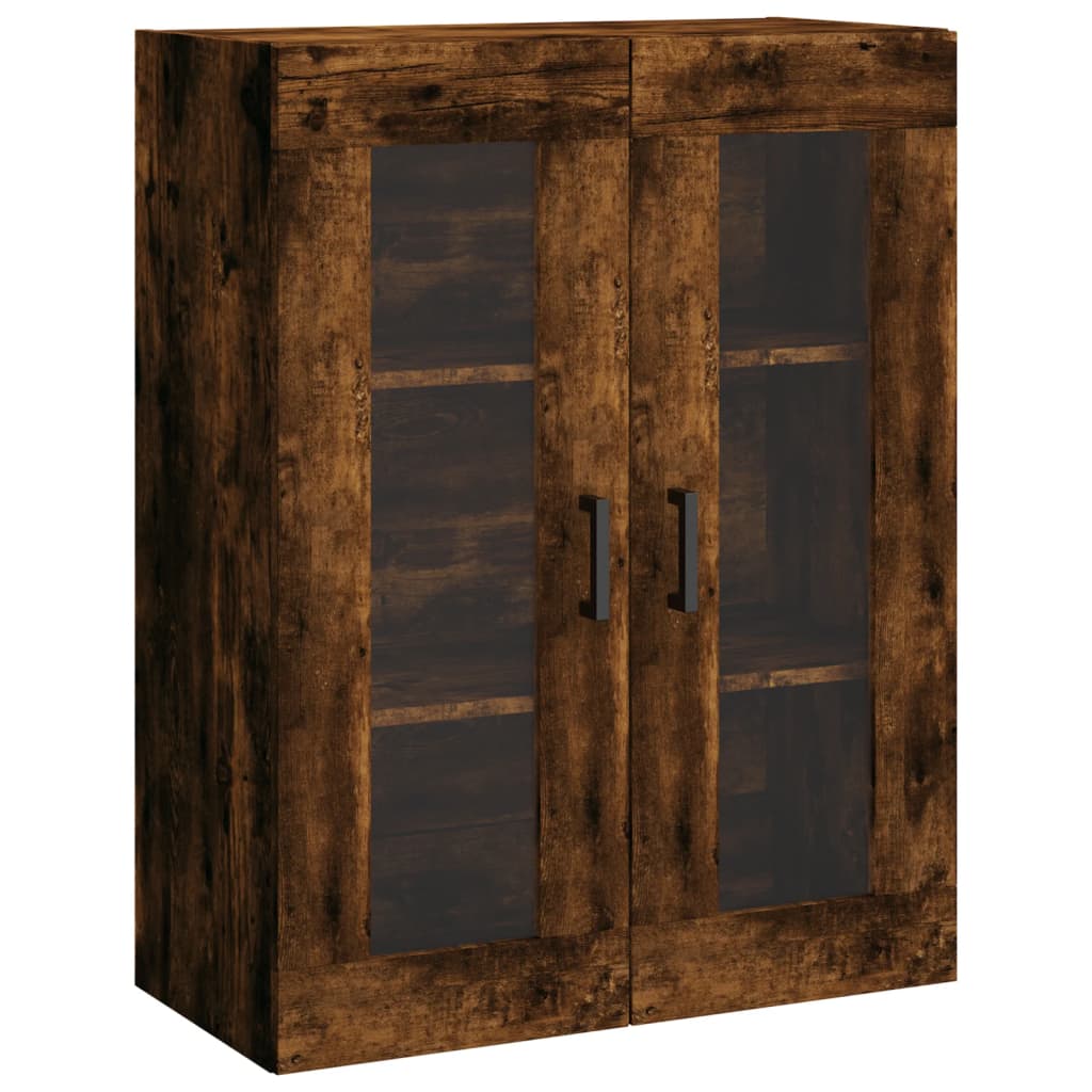 væghængt skab 69,5x34x90 cm konstrueret træ røget sonoma-eg