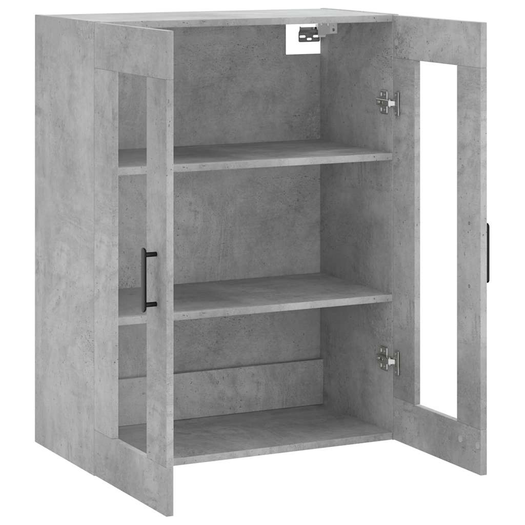 væghængt skab 69,5x34x90 cm konstrueret træ betongrå