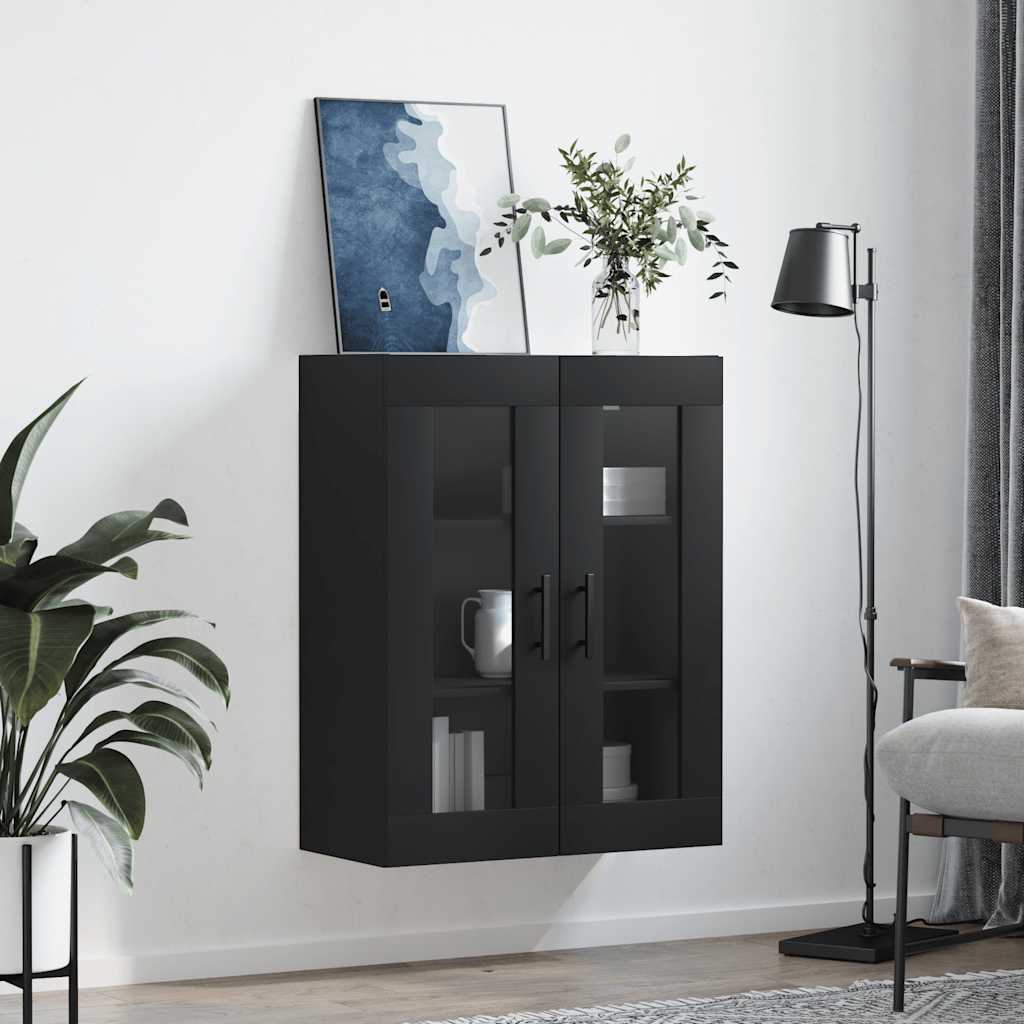 væghængt skab 69,5x34x90 cm sort