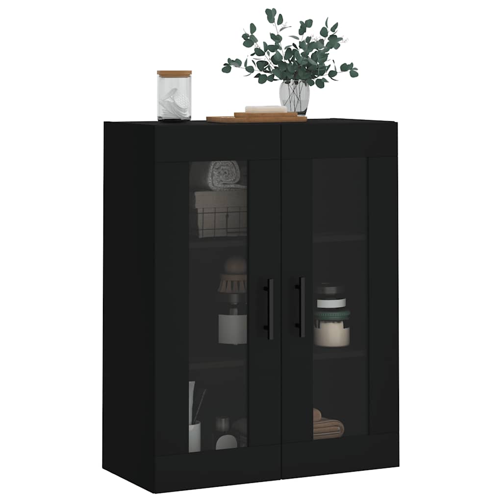 væghængt skab 69,5x34x90 cm sort