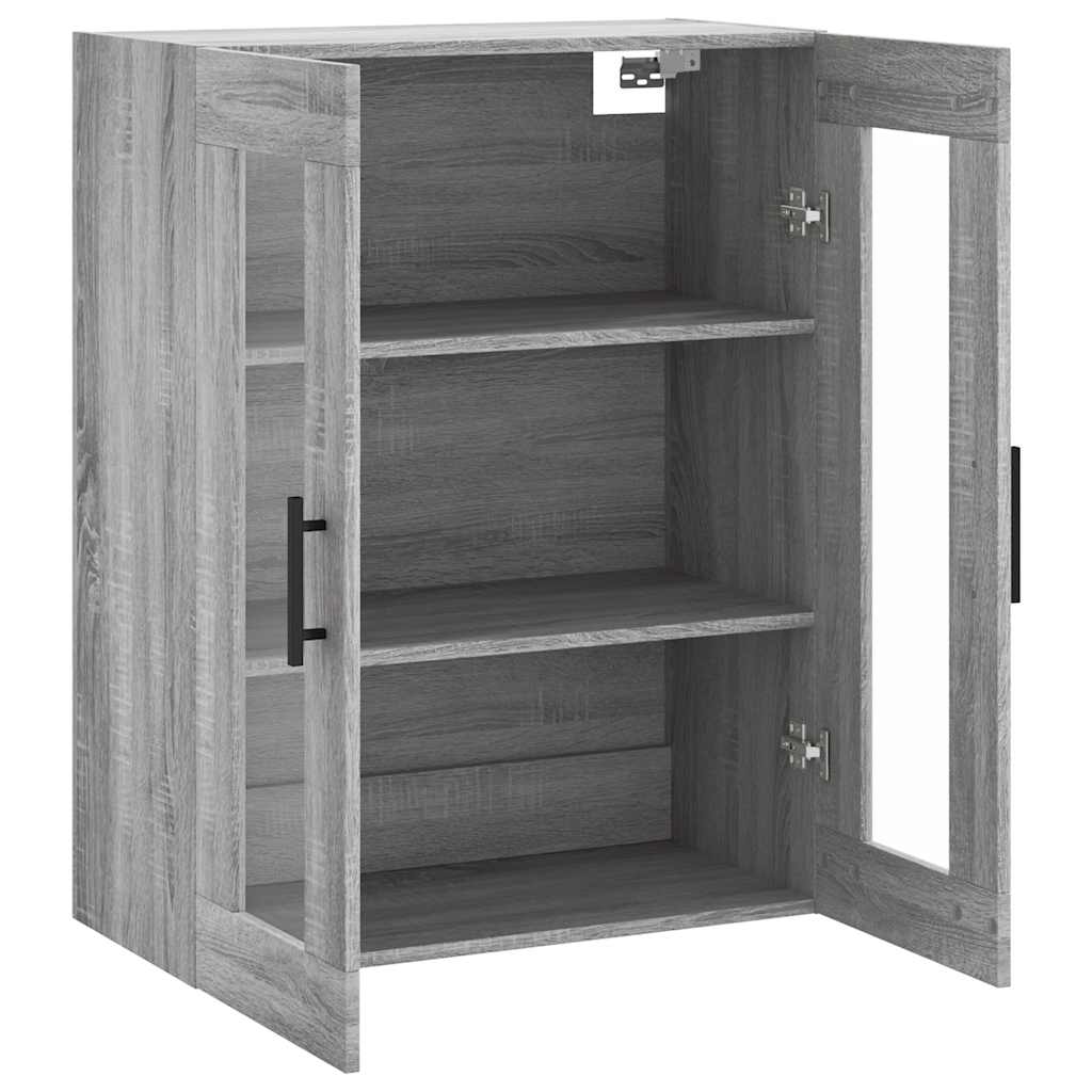 væghængt skab 69,5x34x90 cm konstrueret træ grå sonoma-eg