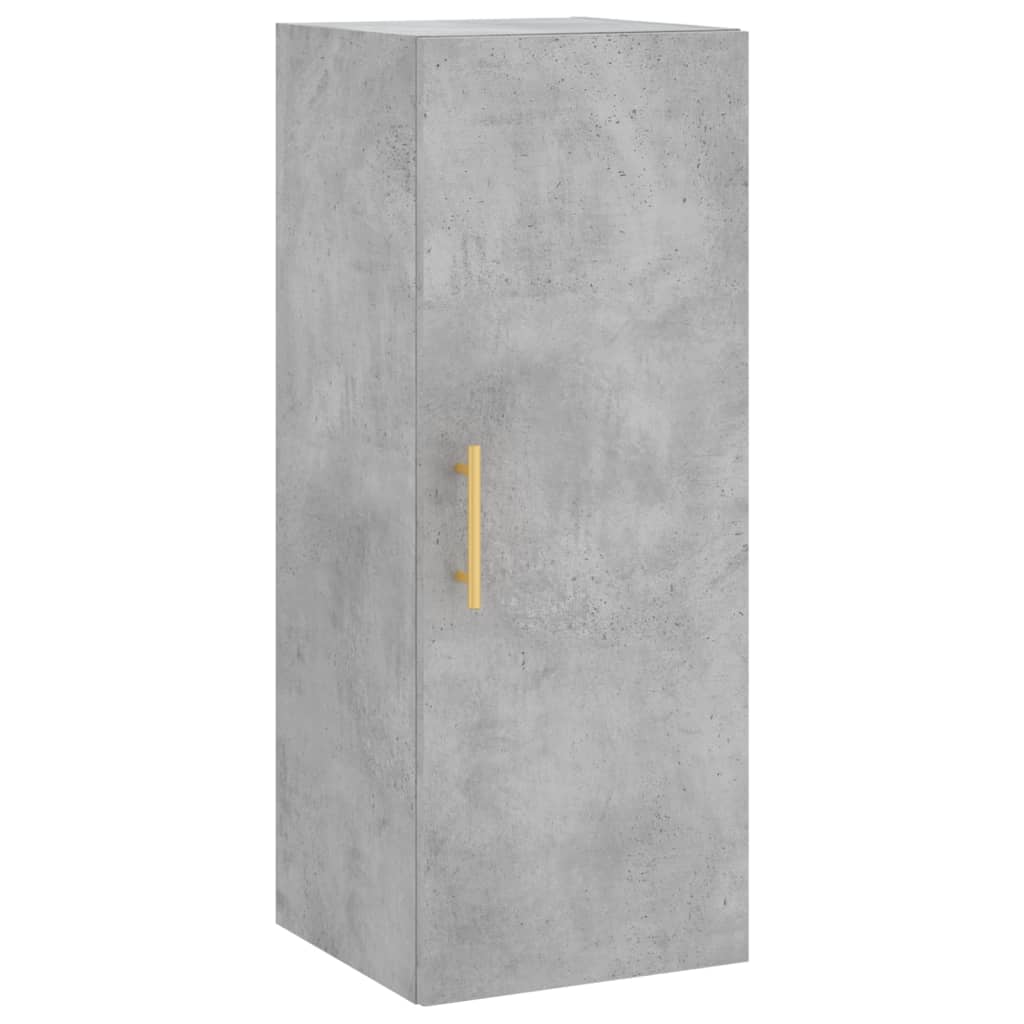 vægskab 34,5x34x90 cm konstrueret træ betongrå