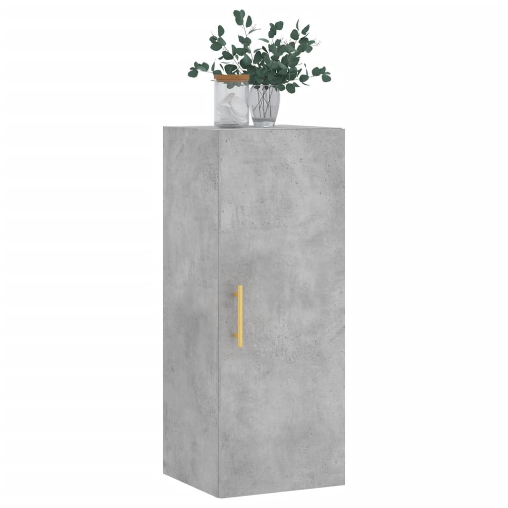 vægskab 34,5x34x90 cm konstrueret træ betongrå