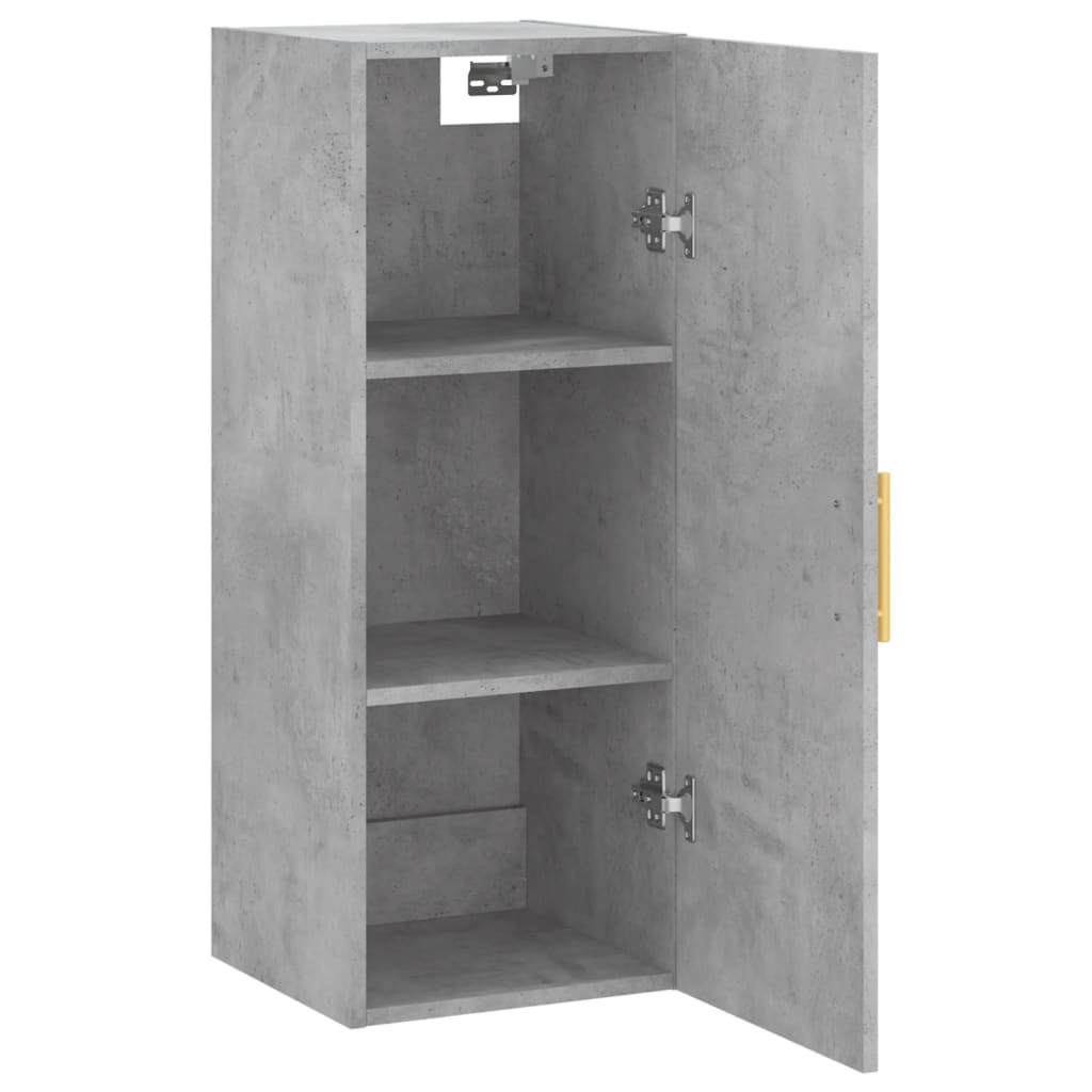 vægskab 34,5x34x90 cm konstrueret træ betongrå