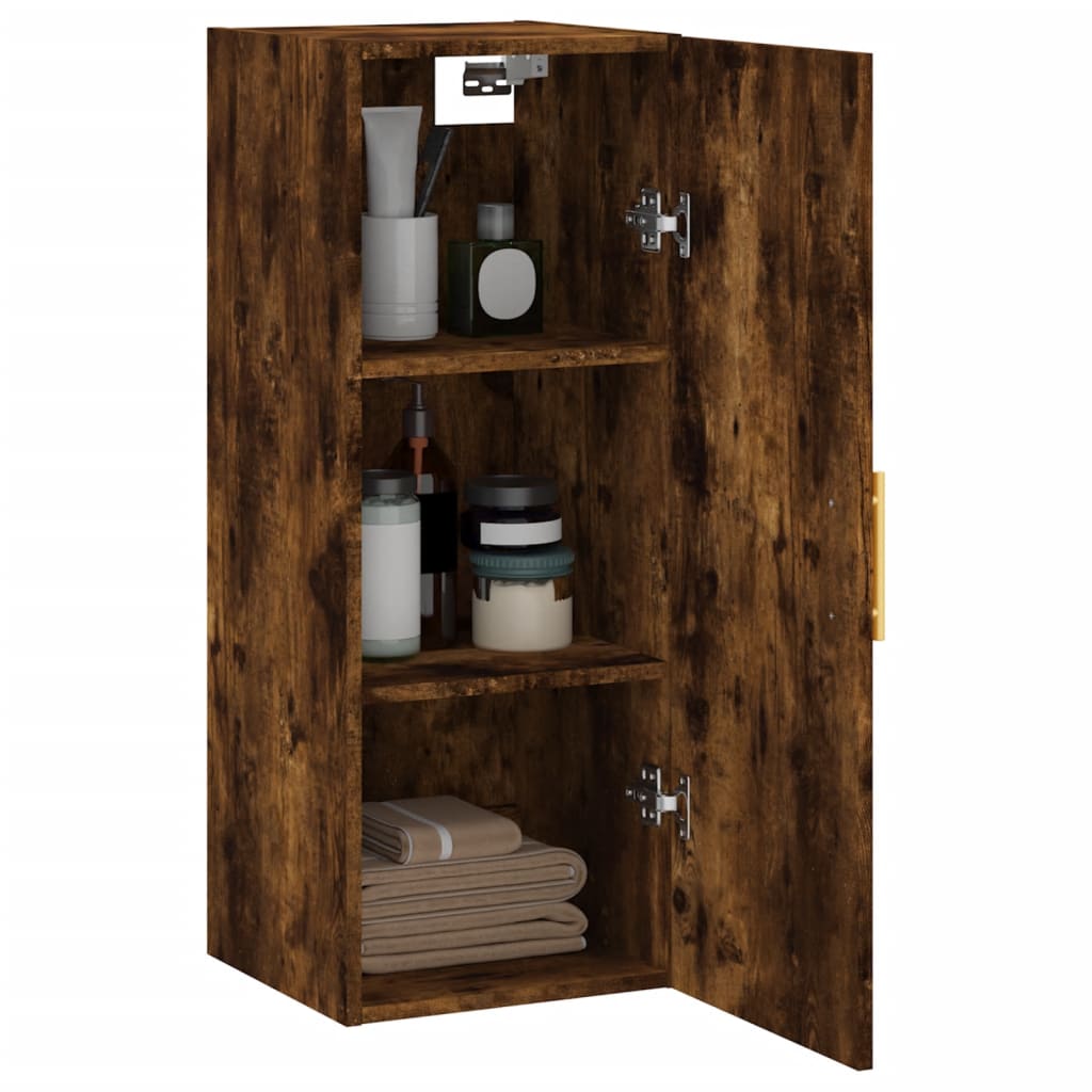 vægskab 34,5x34x90 cm røget egetræsfarve