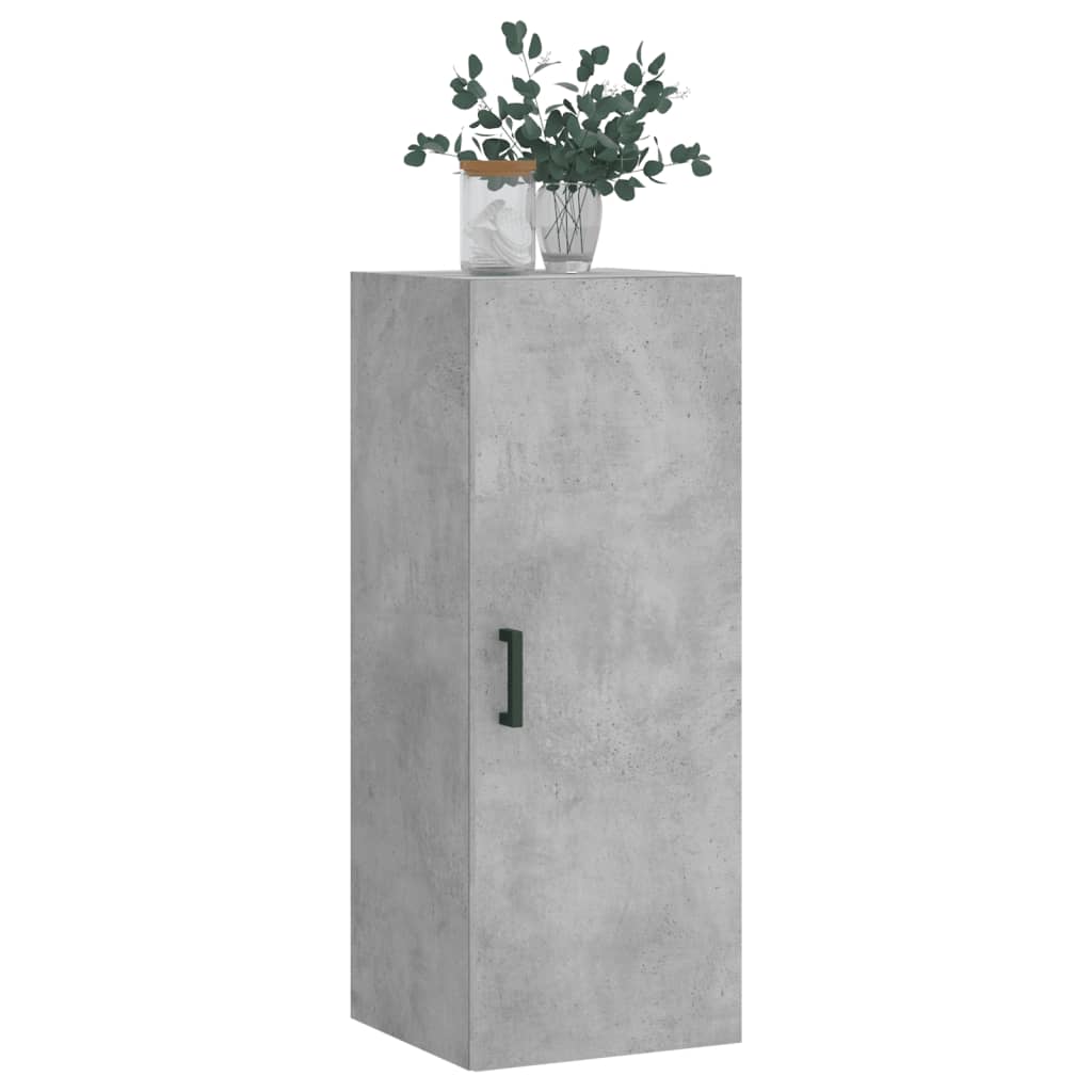 vægskab 34,5x34x90 cm konstrueret træ betongrå
