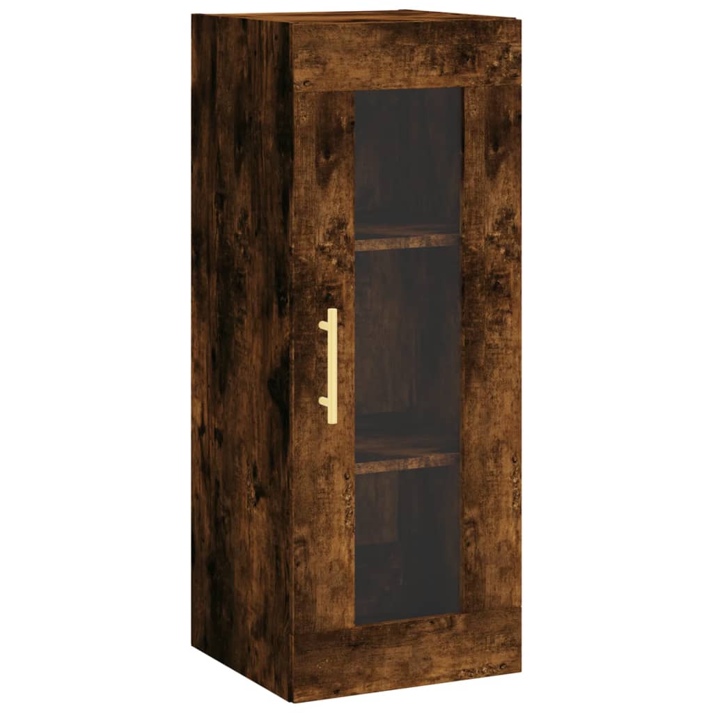 vægskab 34,5x34x90 cm røget egetræsfarve