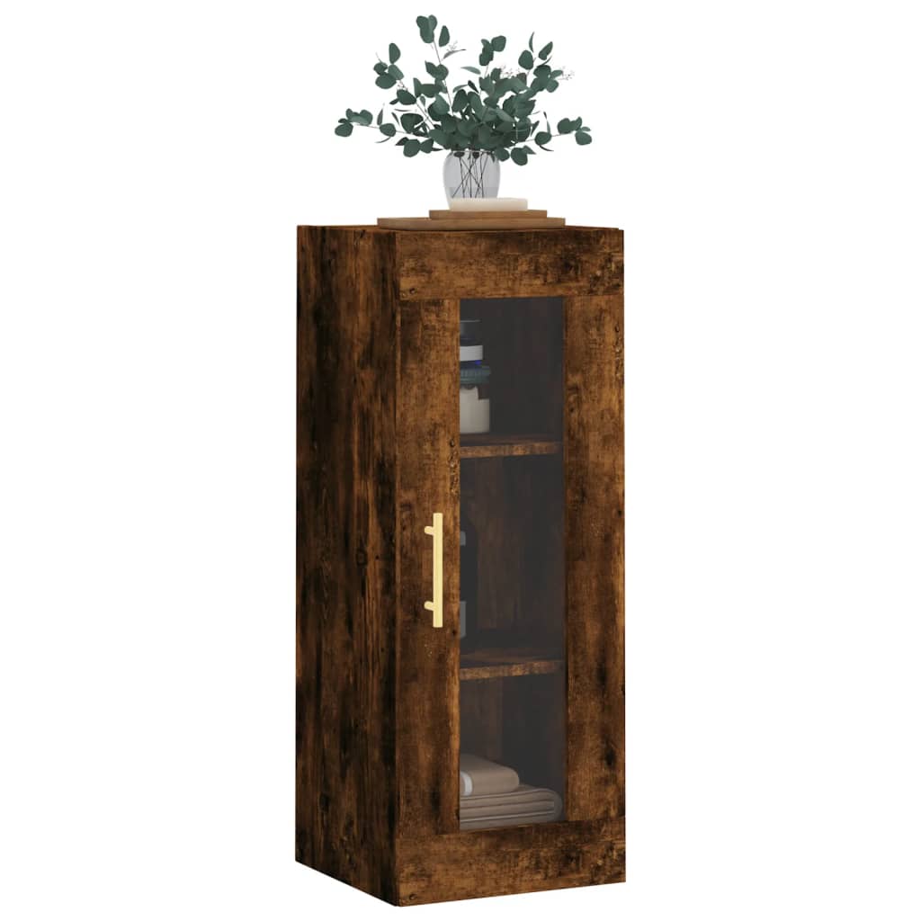 vægskab 34,5x34x90 cm røget egetræsfarve